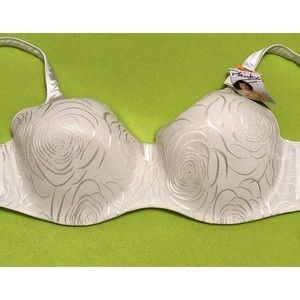 Playtex Secrets White Rose Flower Bra 42DD Body Revelation Underwire